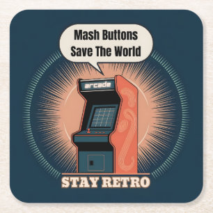 Retro-80er-Arcade-Spiel-Nerd-Humor Rechteckiger Pappuntersetzer