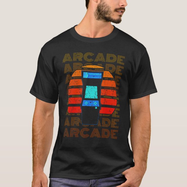 Retro 80er Arcade Video Game Player Gamer Männer F T-Shirt (Vorderseite)