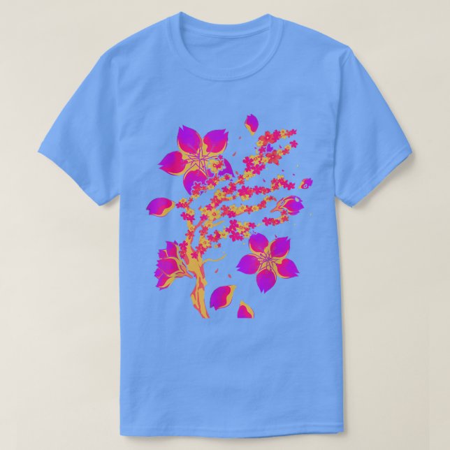 Retro 80er Art Japan Blume Sakura Vaporwave Cherry T-Shirt (Design vorne)