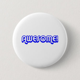 Retro 80er Awesome! Blau Button