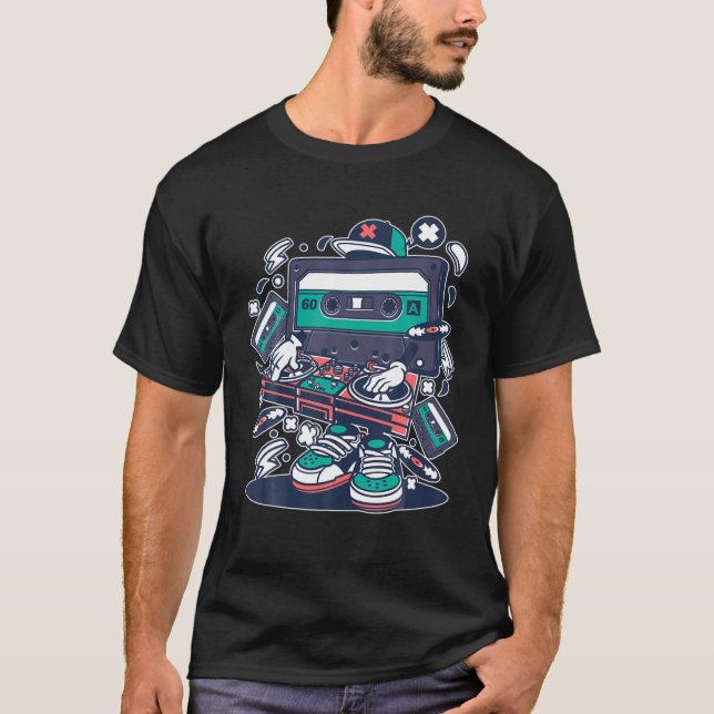 Retro 80er Boom Box Getto Blaster Cassette Tape Ra T-Shirt (Vorderseite)