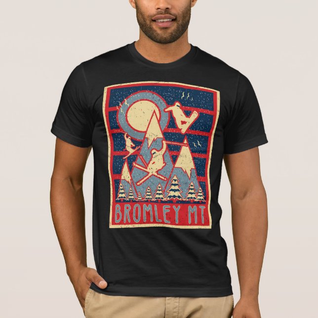 Retro 80er Bromley Mountain Ski Adventure T - Shir T-Shirt (Vorderseite)