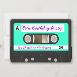 Retro 80er Cassette Tape Geburtstagsparty Einladun Einladung
