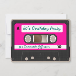 Retro 80er Cassette Tape Geburtstagsparty Einladun Einladung