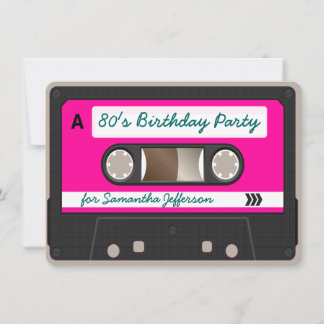 Retro 80er Cassette Tape Geburtstagsparty Einladun Einladung