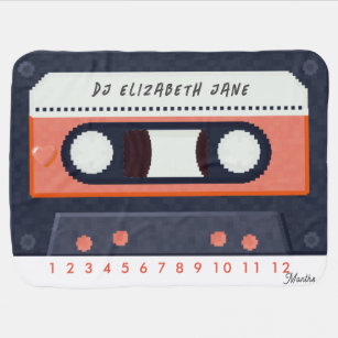 Retro 80er Cassette Tape Music Red Meilenstein Babydecke