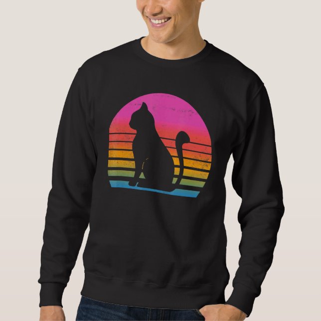 Retro 80er Cat Sweatshirt (Vorderseite)