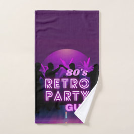Retro 80er Disco Dance Party Neon Lila Funky Badhandtuch Set