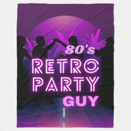 Retro 80er Disco Dance Party Neon Lila Funky Fleecedecke