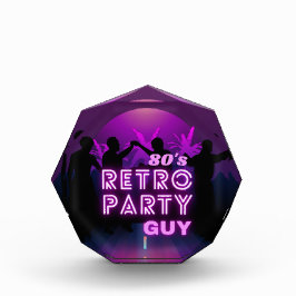 Retro 80er Disco Dance Party Neon Lila Funky Fotoblock