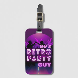 Retro 80er Disco Dance Party Neon Lila Funky Gepäckanhänger
