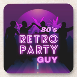 Retro 80er Disco Dance Party Neon Lila Funky Getränkeuntersetzer