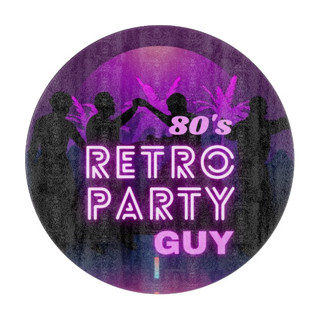 Retro 80er Disco Dance Party Neon Lila Funky Schneidebrett (Vorderseite)