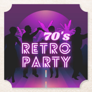Retro 80er Disco Dance Party Neon Lila Funky Untersetzer