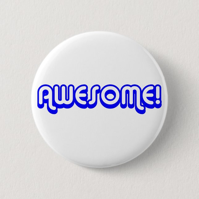 Retro 80er fantastisch! Blau Button (Vorderseite)