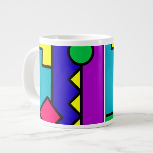 Retro 80er Farbblock Jumbo-Tasse