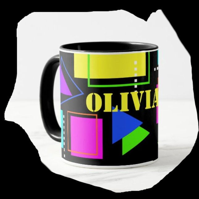 RETRO 80er FASHION NEBENFLUORO BOLD GEOMETRISCHER  Tasse (Von Creator hochgeladen)