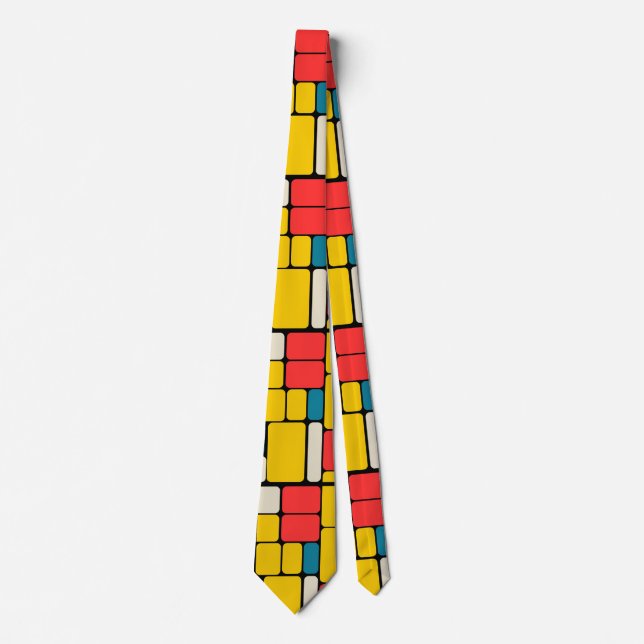 Retro-80er fett geometrisch, modern hell krawatte (Vorderseite)