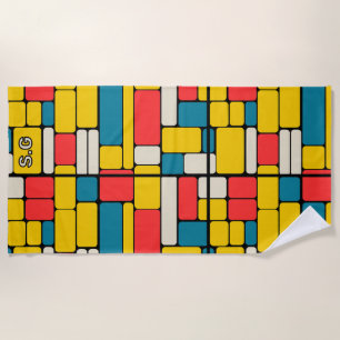 Retro-80er fett geometrisch, modern hell strandtuch
