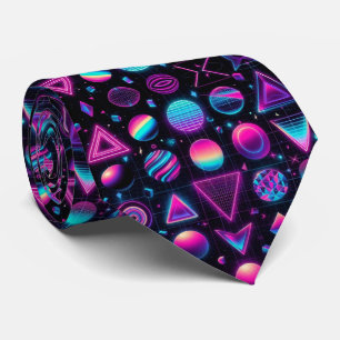 Retro-80er-Funky-Formen-Neon-Halstuch Krawatte