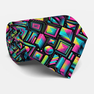 Retro-80er-Funky-Formen-Neon-Halstuch Krawatte