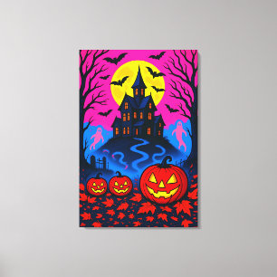 Retro-80er-Halloween-Pop-Art Leinwanddruck