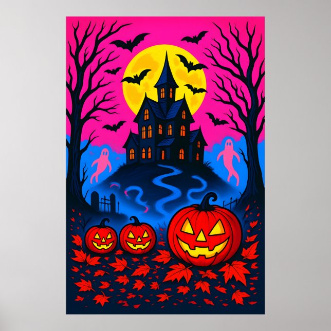 Retro-80er-Halloween-Pop-Art Poster (Vorne)