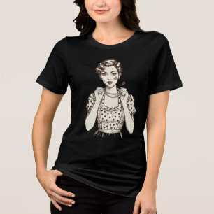 Retro 80er Hausfrau - Bold & Nostalgic Vintag Gra Tri-Blend Shirt