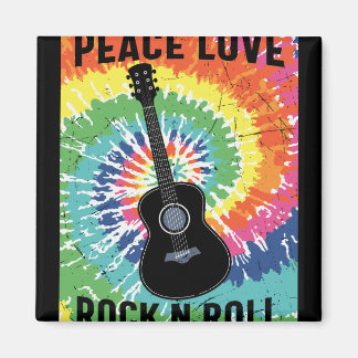 Retro 80er Hippie Peace Liebe Rock'n'Roll Magnet