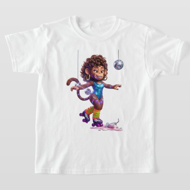 Retro-80er-Jahre-Ästhetik-Roller-Disco-Affe T-Shirt (Ablage )