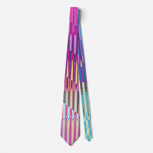 Retro-80er-Jahre geometrische Glitch-Art farbenfro Krawatte