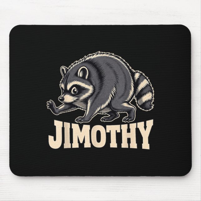 Retro 80er Jimothy Waschbär Design Mousepad (Vorne)
