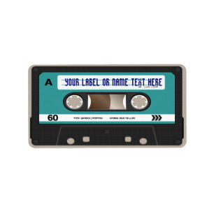 Retro 80er Kassette Mixtape personalisiert Adressaufkleber