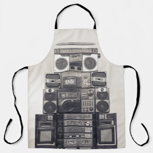 Retro 80er Kassettenrekorder Muster. Schürze
