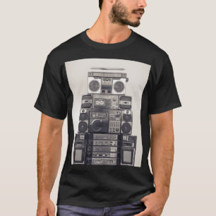 Retro 80er Kassettenrekorder Muster. T-Shirt