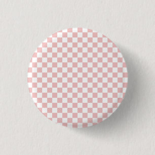 Retro 80er Kinder Babyrosa Schachbrettmuster Button