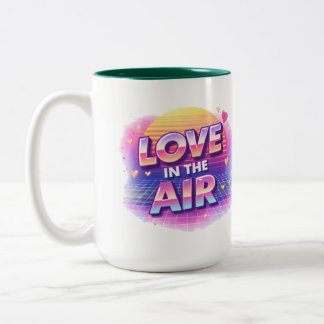Retro 80er Liebesluft Valentinsliebhaber Kerze Zweifarbige Tasse
