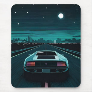 Retro 80er Lo-Fi Vaporwave Futuristic Supercar Mousepad