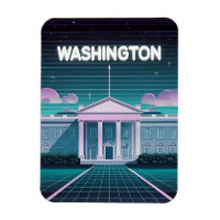 Retro 80er LoFi Synthwave White House Washington D