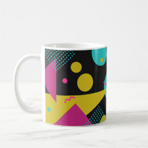 Retro 80er Memphis Geometric Design Kaffeetasse