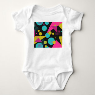 Retro-80er Memphis-Geometrie-Design Baby Strampler