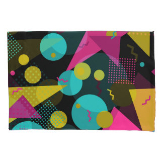 Retro-80er Memphis-Geometrie-Design Kissenbezug