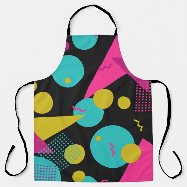 Retro-80er Memphis-Geometrie-Design Schürze (Vorderseite)