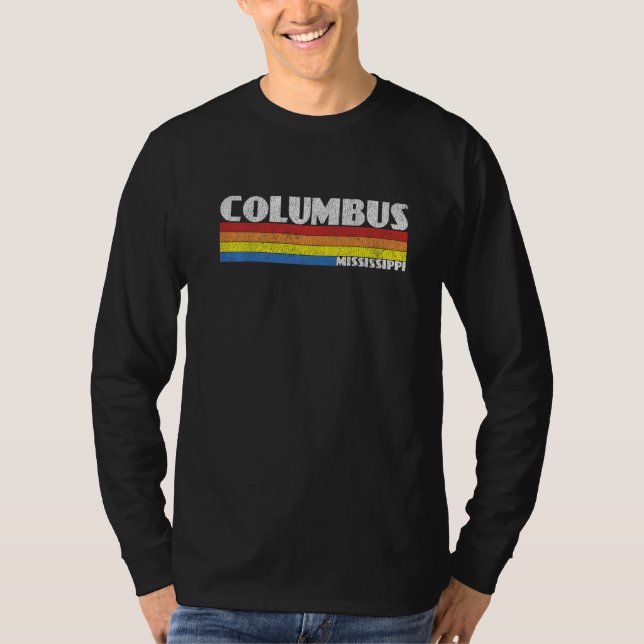 Retro 80er Mississippi MS Souvenir Columbus T-Shirt (Vorderseite)