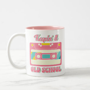 Retro 80er Mix Tape Cassette Vintag Nostalgie Zweifarbige Tasse