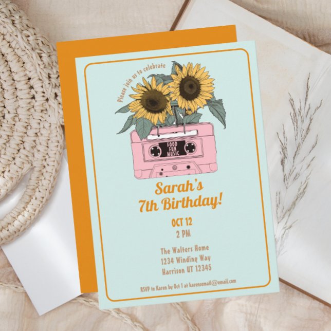 Retro 80er Music Girls Geburtstag Einladung (Von Creator hochgeladen)