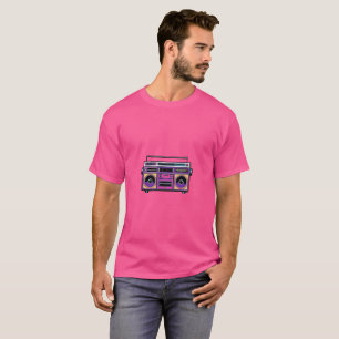 Retro 80er Neon Boombox Design Pop Art Music Lie T-Shirt