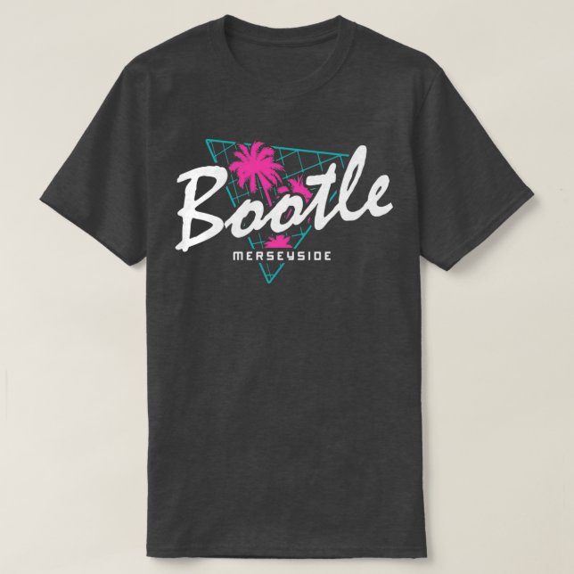 Retro 80er Neon Bootle Vintag Merseyside T-Shirt (Design vorne)