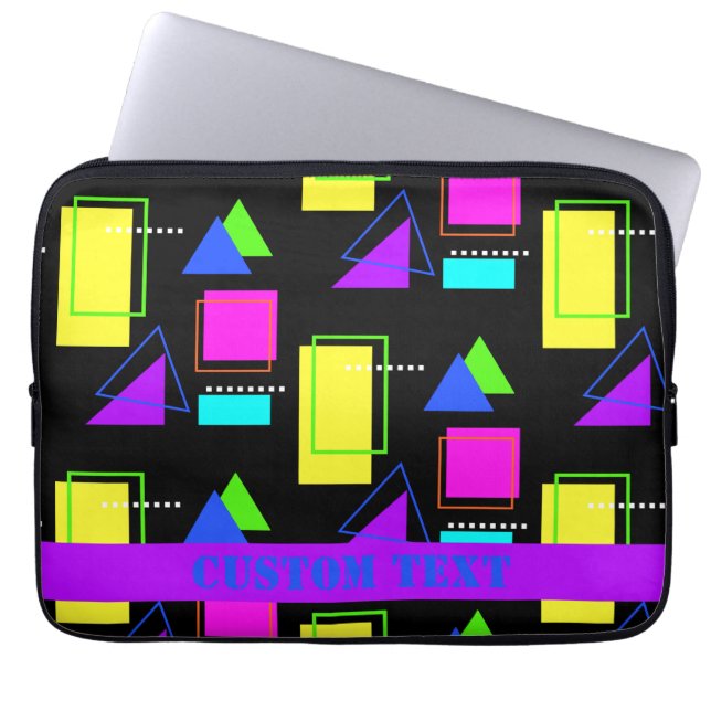 RETRO 80er NEON FLUORO BOLD FARBGEOMETRISCHE FORME Laptopschutzhülle (Vorderseite)