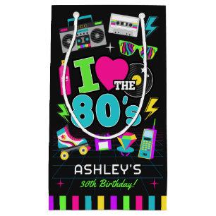 Retro-80er-Neon-Kassette-Geburtstag Kleine Geschenktüte